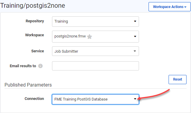 Setting a Connection parameter